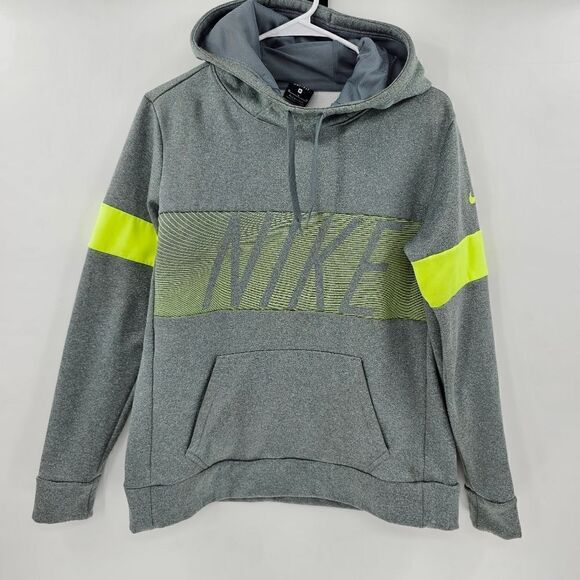 Nike medium sweatshirt hoodie neon green gray - Picture 1 of 5